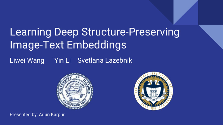 learning deep structure preserving image text embeddings