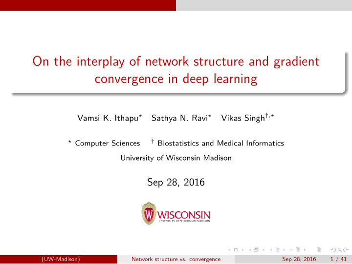 on the interplay of network structure and gradient