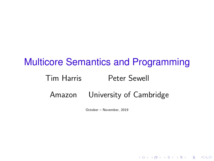multicore semantics and programming