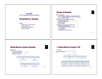 Review of Symbols  Review of Symbols  CS 105  Basic Parameters  Tour of the Black Holes of