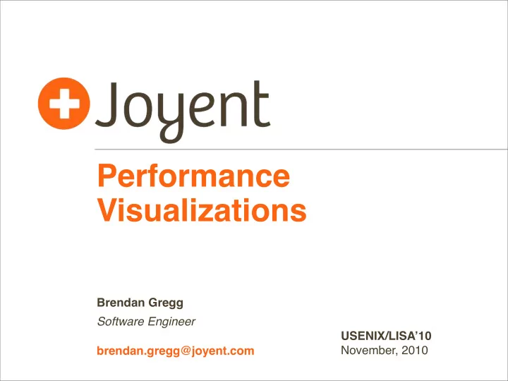 performance visualizations