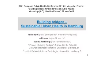 Sustainable Urban Health in Hamburg rainer.fehr @ uni-bielefeld.de 1 , www.rfehr.eu [19-08] alf