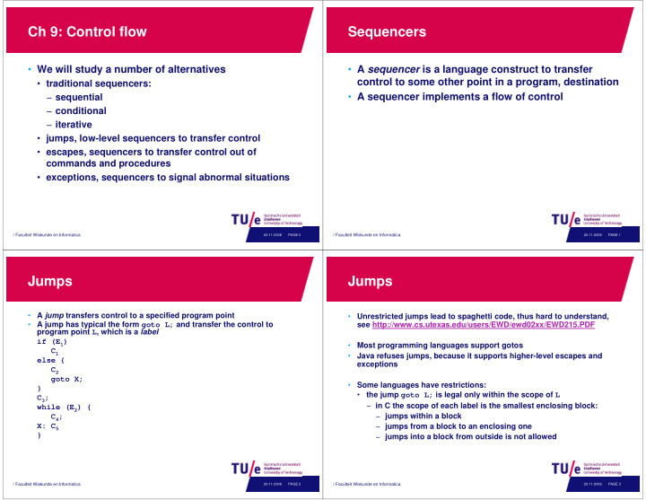 ch 9 control flow sequencers