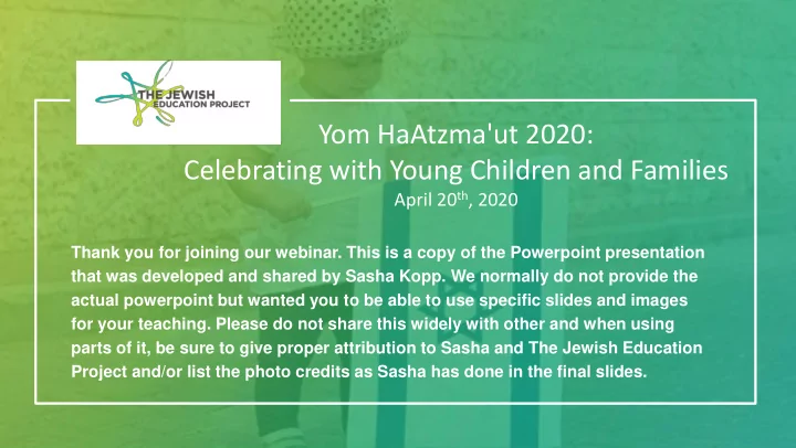 yom haatzma ut 2020
