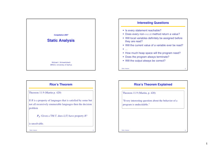 static analysis static analysis