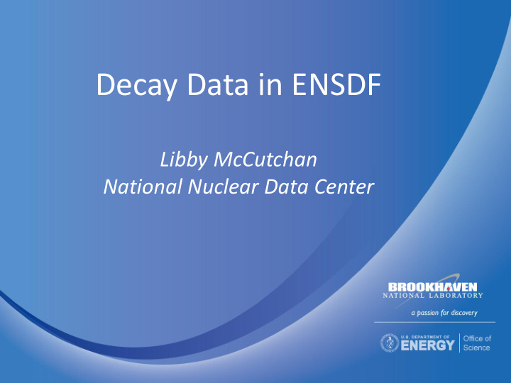 decay data in ensdf