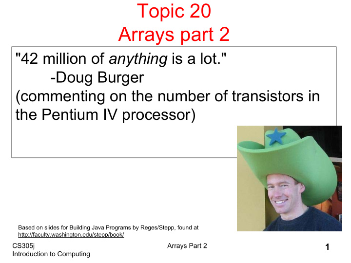 topic 20 arrays part 2