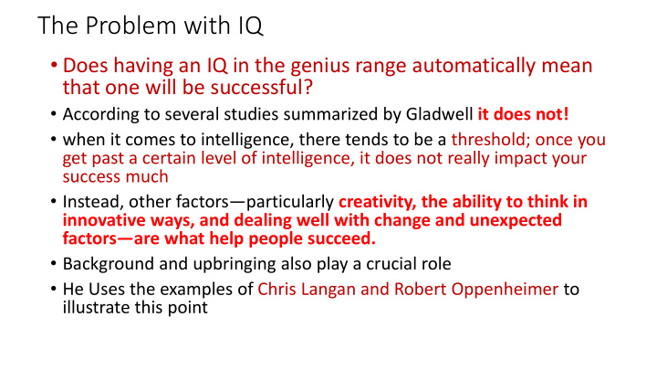 the problem with iq