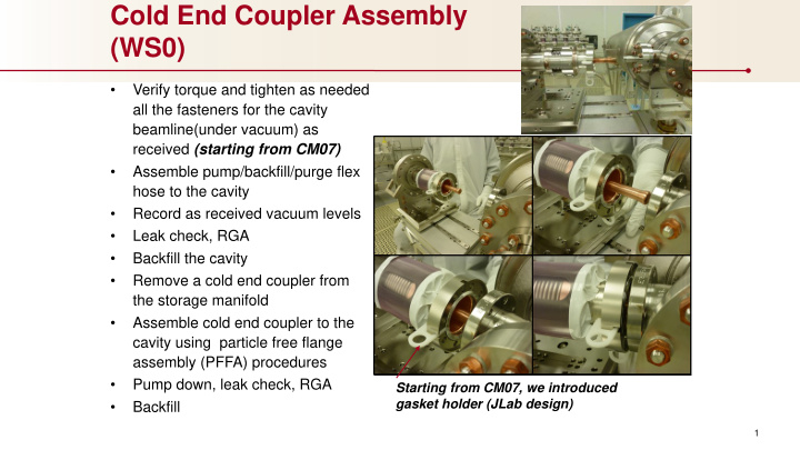 cold end coupler assembly ws0