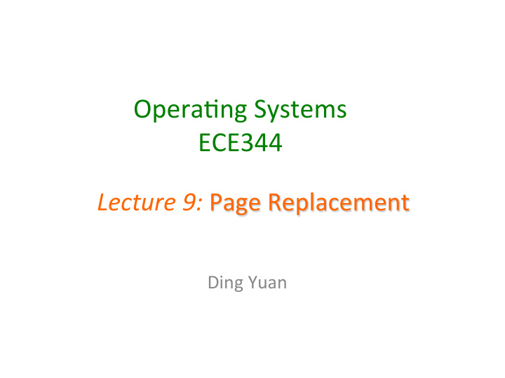 opera ng systems ece344
