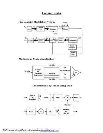 Lecture  1  slides  Singlecarrier Modulation System  noises  Multicarrier Modulation System  PDF