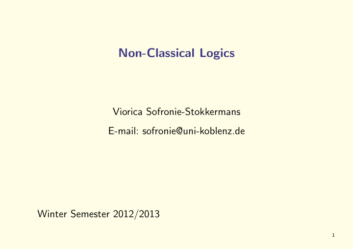 non classical logics