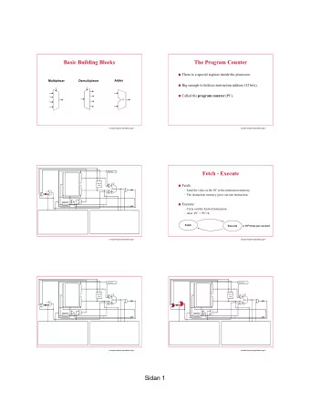 Sidan 1  The Register File Zero ext .  Branch  32 word (32 bit) registers.  logic  0  A  ALU