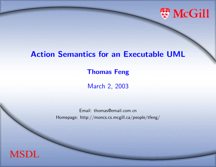 action semantics for an executable uml