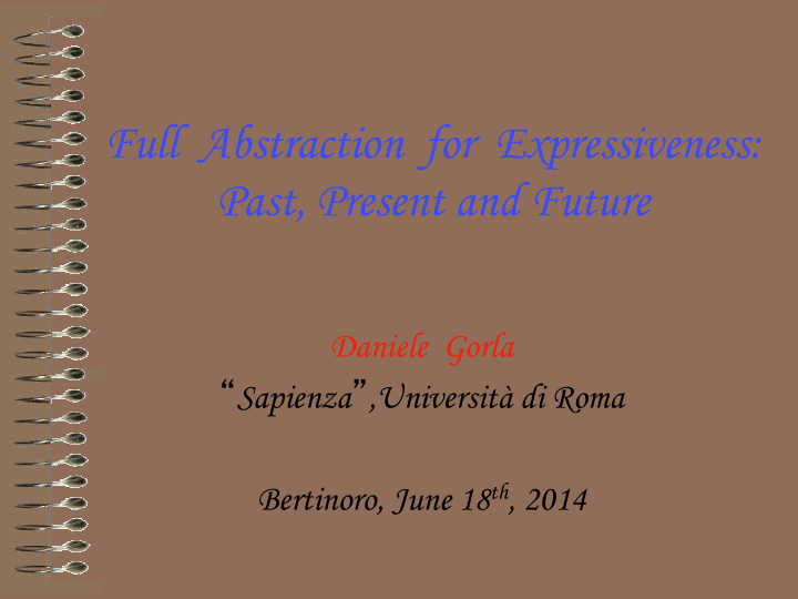 full abstraction for expressiveness past present and