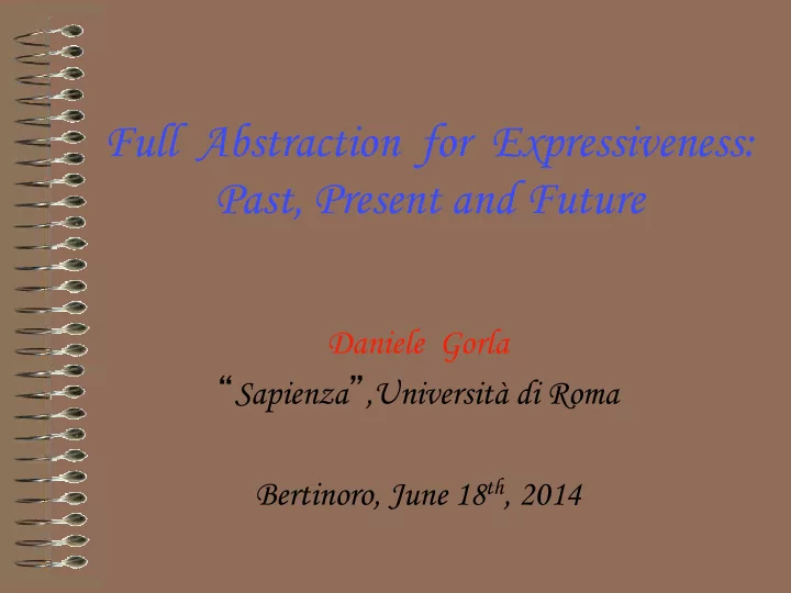 full abstraction for expressiveness past present and