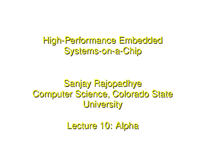 high performance embedded high performance embedded