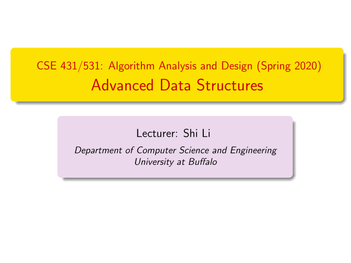 advanced data structures