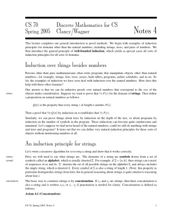 Notes 4  Spring 2005  Clancy/Wagner  This lecture completes our general introduction to proof