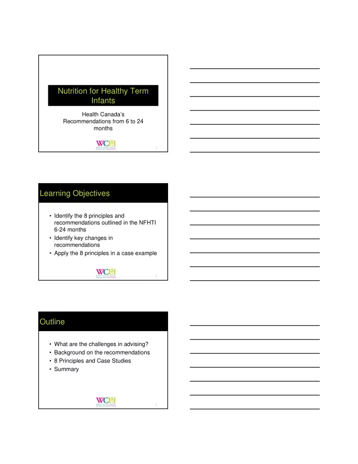 nutrition for healthy term infants