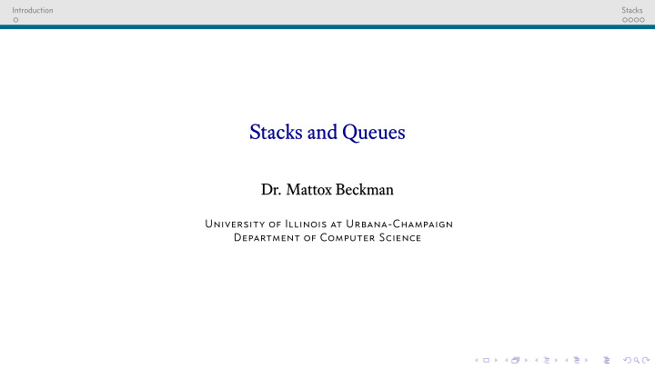 stacks and queues