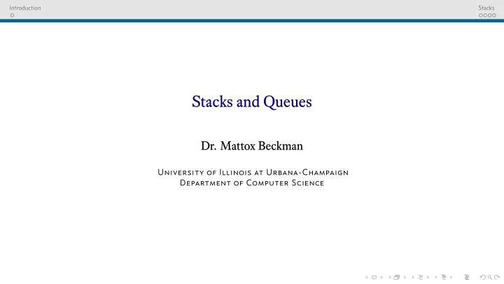 stacks and queues