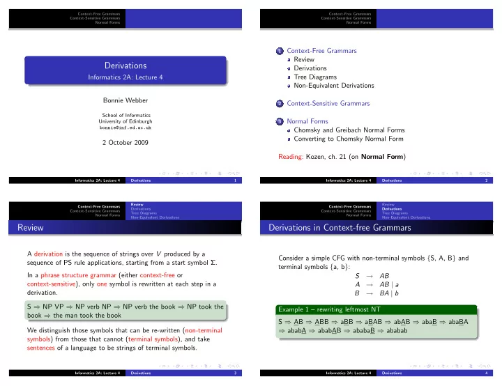 derivations