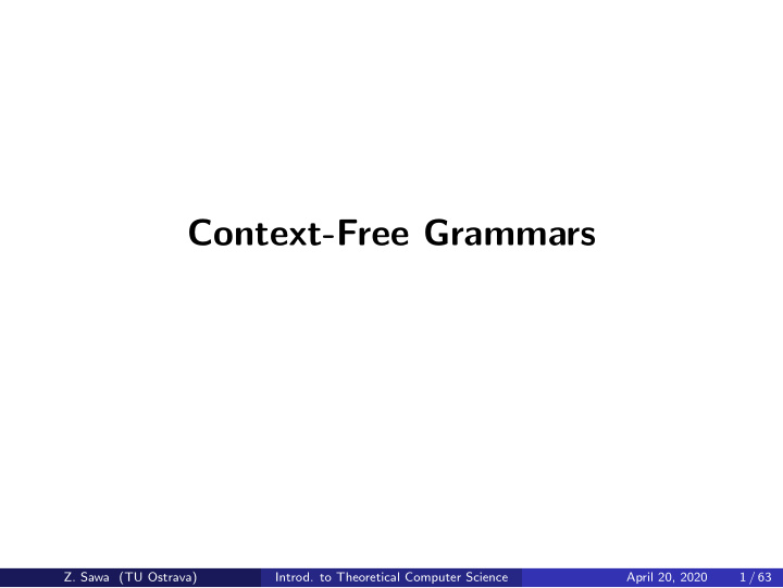 context free grammars