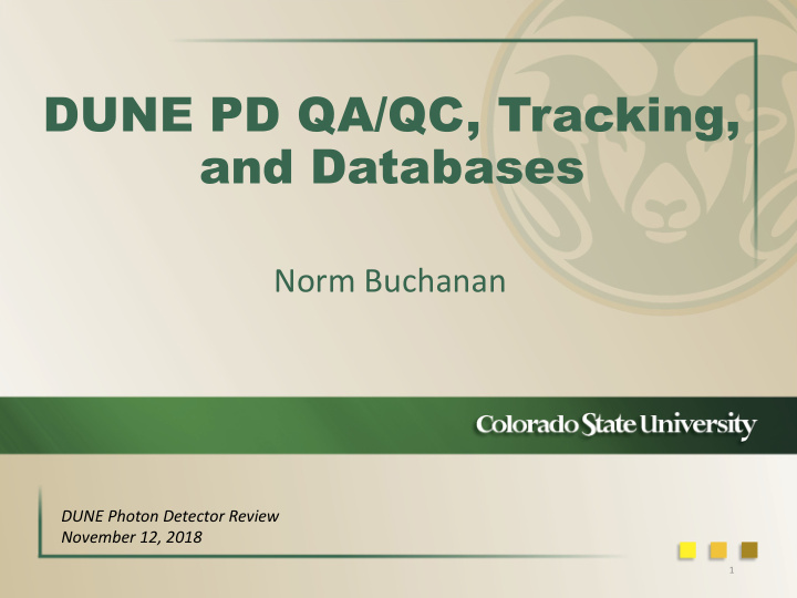 dune pd qa qc tracking and databases