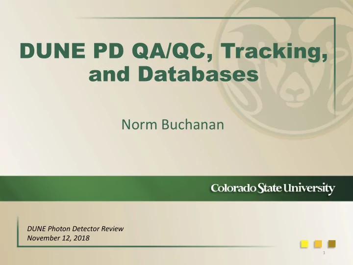 dune pd qa qc tracking and databases