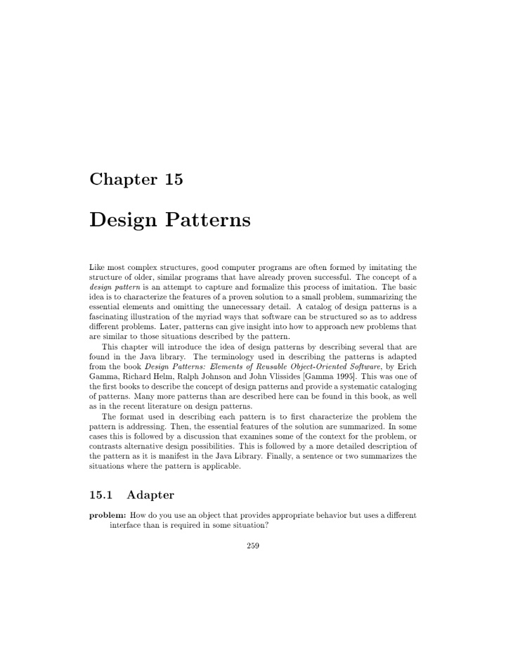 chapter 15 design p atterns lik e most complex structures