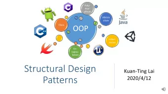 Patterns  2020/4/12  Structural Design Patterns  Creational  Structural  Behavioral  Design