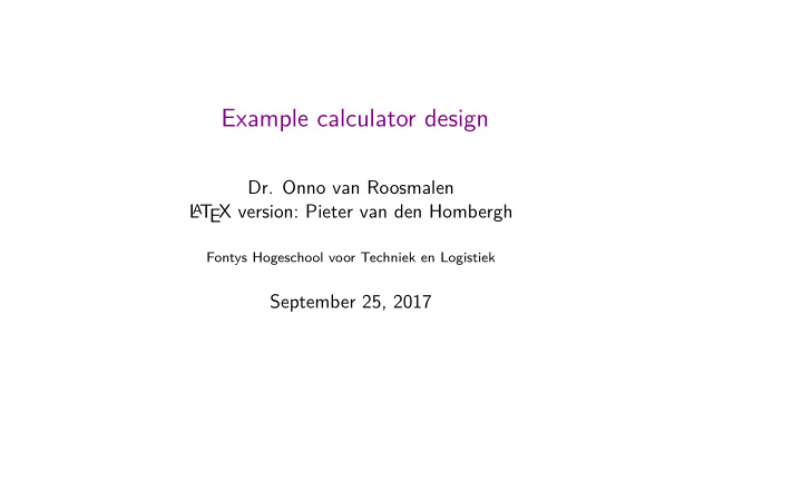 example calculator design