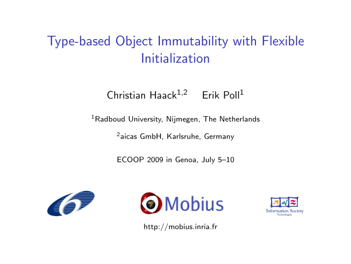 type based object immutability with flexible