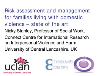 Risk assessment and management  for families living with domestic  violence  state of the art