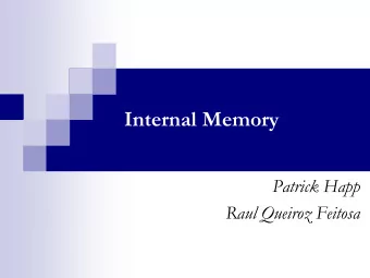 Internal Memory  Patrick Happ  Raul Queiroz Feitosa  Objective  To present a survey of