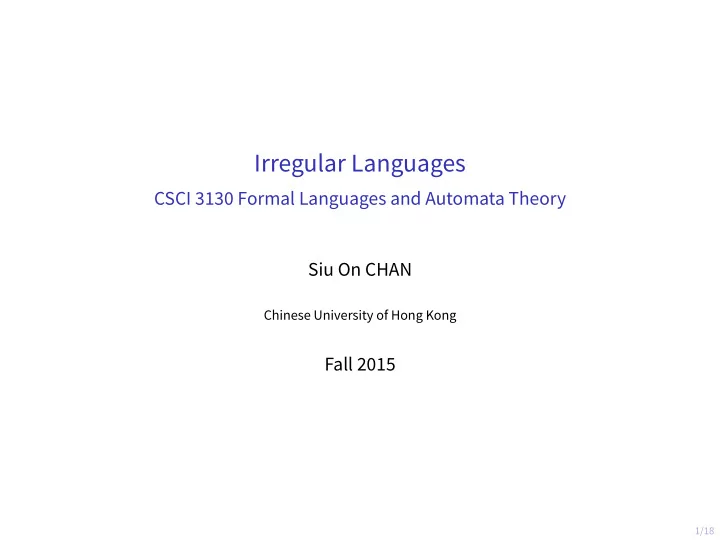 irregular languages
