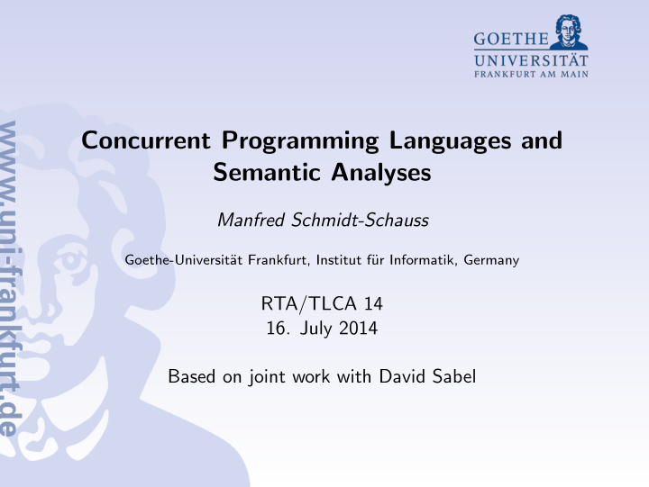 concurrent programming languages and semantic analyses