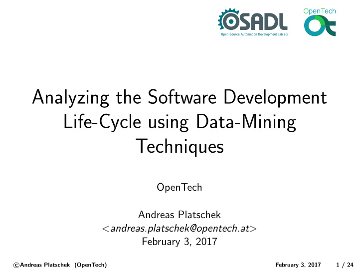 analyzing the software development life cycle using data