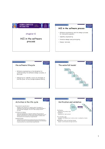 HCI in the software   Iterative design and prototyping  process   Design rationale  the