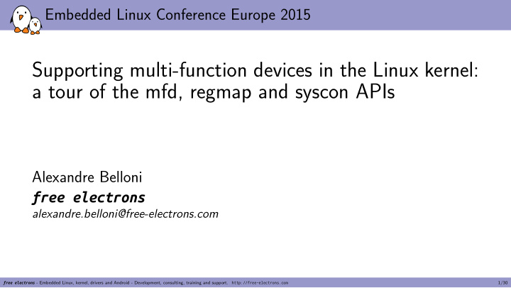 supporting multi function devices in the linux kernel a