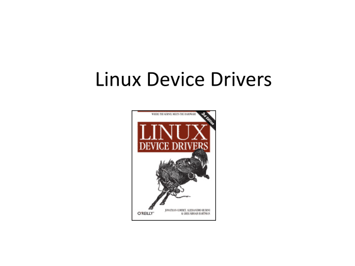 linux device drivers modules