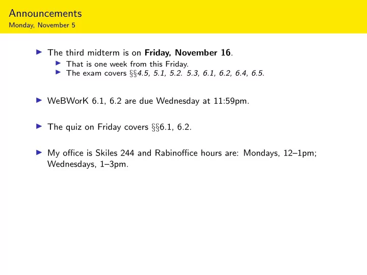 announcements