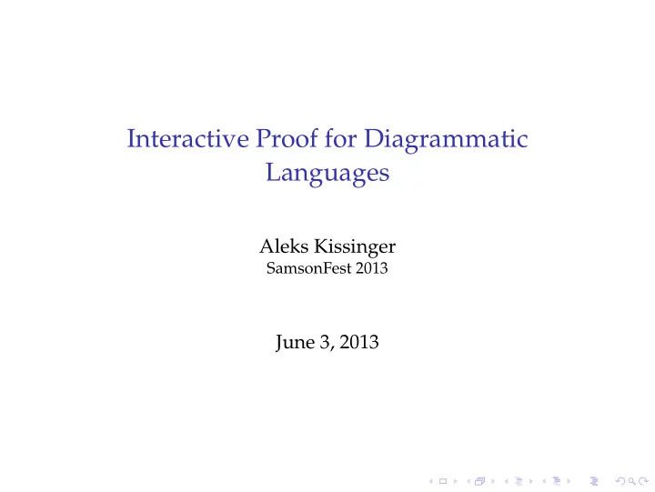 interactive proof for diagrammatic languages