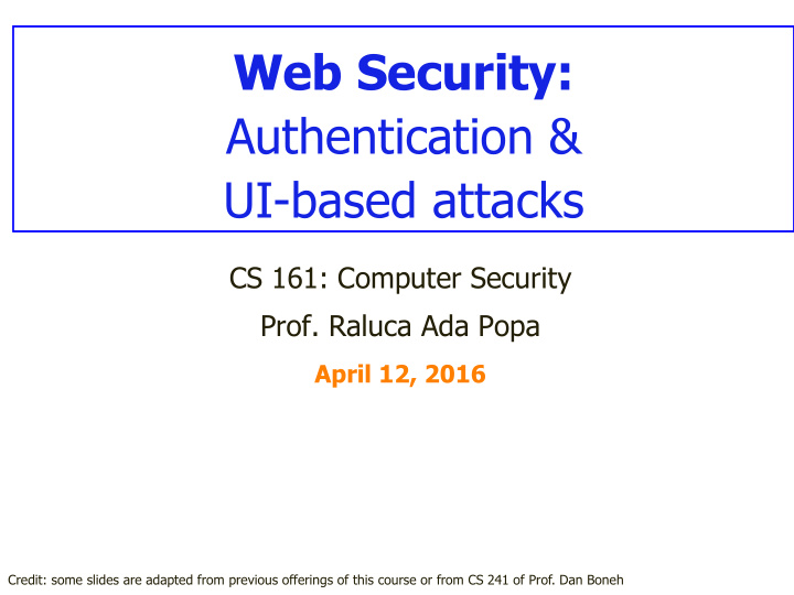 web security authentication ui based attacks