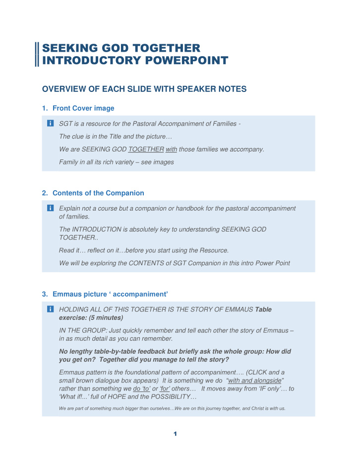 seeking god together introductory powerpoint