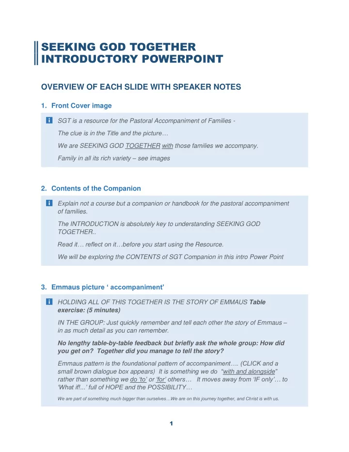 seeking god together introductory powerpoint