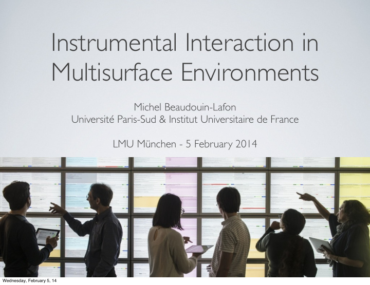 instrumental interaction in multisurface environments