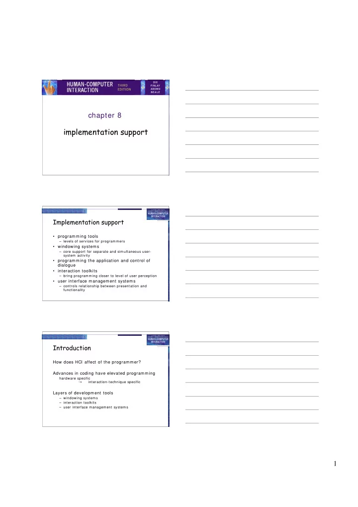 implementation support