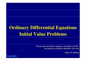 Ordinary Differential Equations  Initial Value Problems  The question of whether computers can